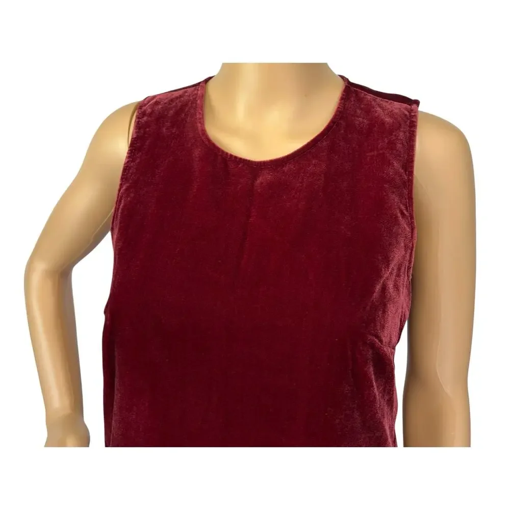 J. Crew Drapey Velvet Peplum Tank Top Deep Burgundy Red H1182 Size 00